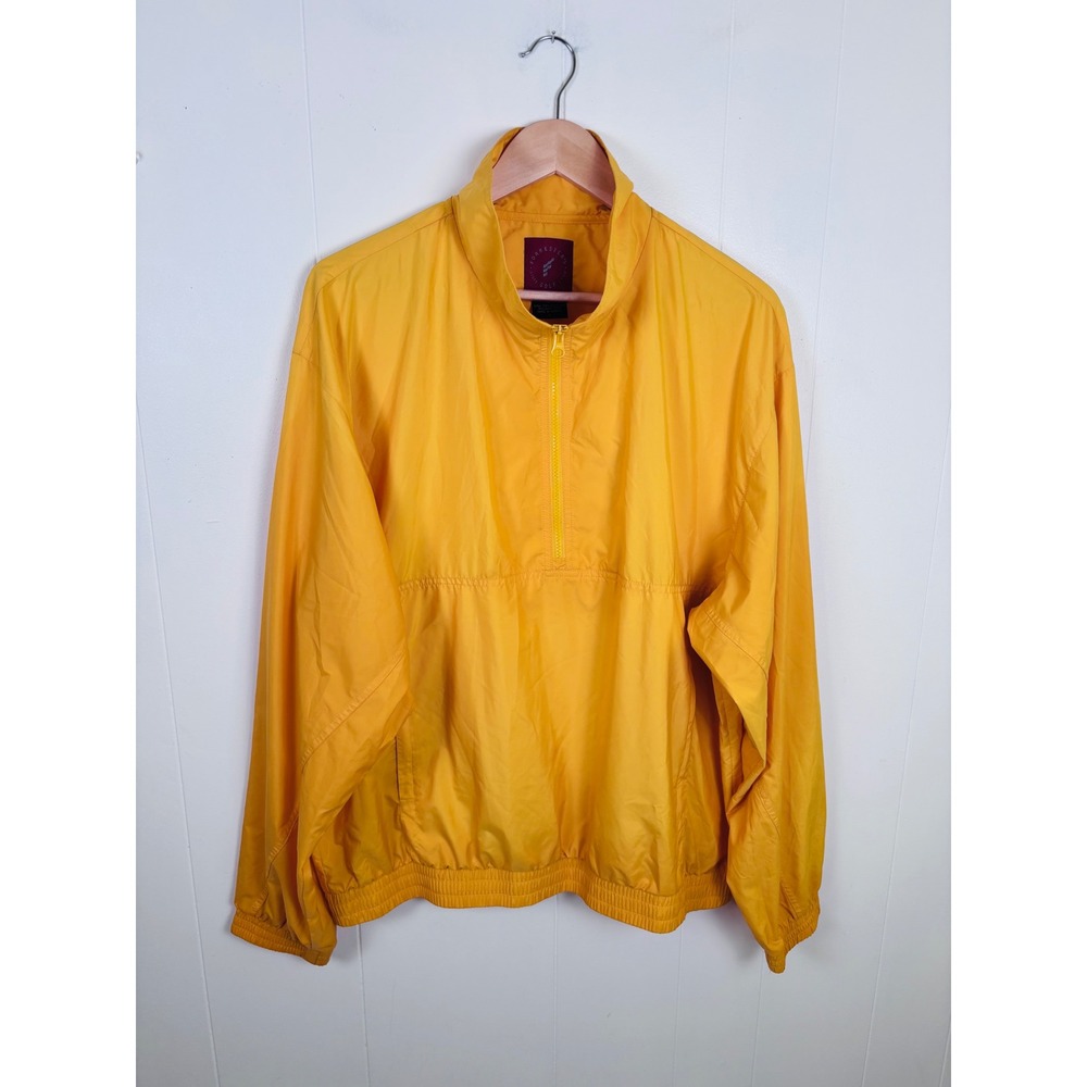 Forrester's Golf‎ Pullover Yellow Windbreaker Lightweight Quarter Zip Jacket L